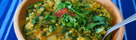 Spicy bulgur and spinach